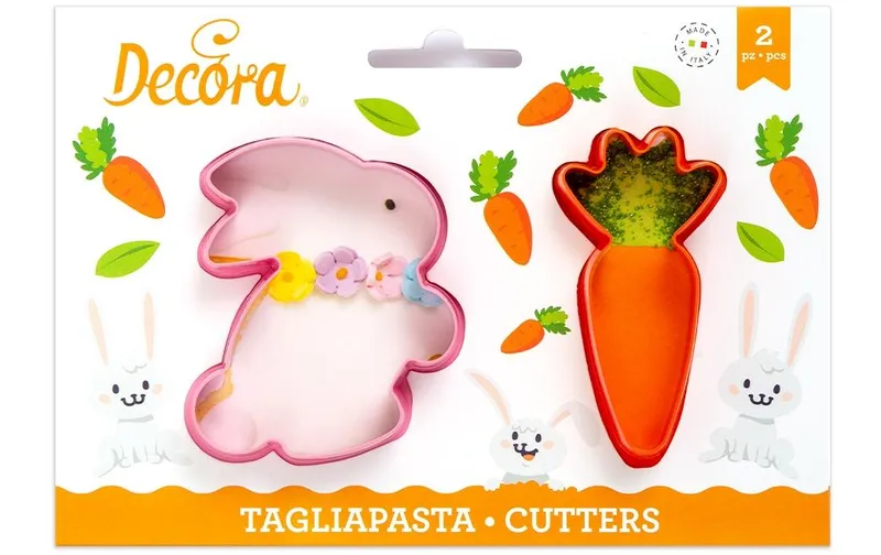 Decora Guetzli-Ausstecher 2 Stück, Hase und Karotte