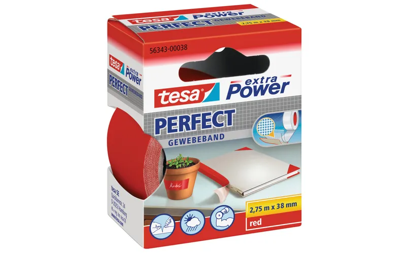 tesa Klebeband extra Power Perfect 38 mm x 2.75 m, rosso