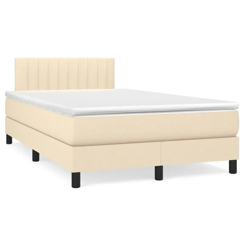letto boxspring mit Matratze Creme 120x190 cm tessuto