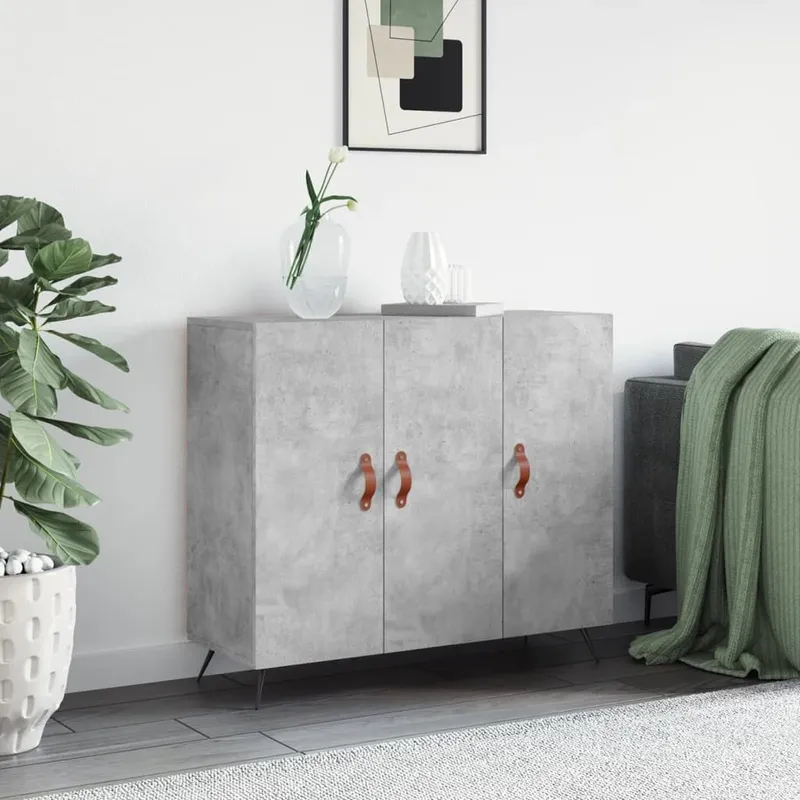 Sideboard Betongrau 90x34x80 cm derivato del legno