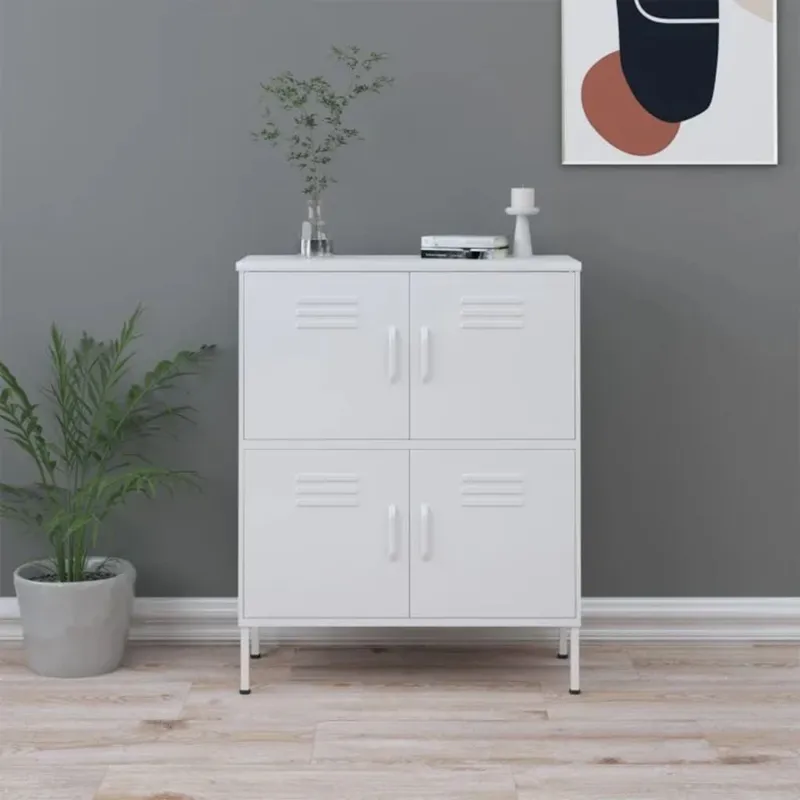 Lagerschrank white 80x35x101,5 cm Stahl