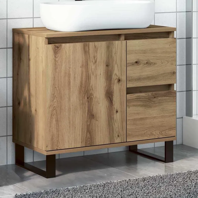 Waschbeckenunterschrank Artisan-Eiche 65x33x60 cm derivato del legno