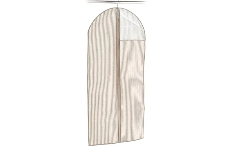 Zeller Present Kleiderschutzhülle Stripes, Vlies, 59 x 119 cm, Braun