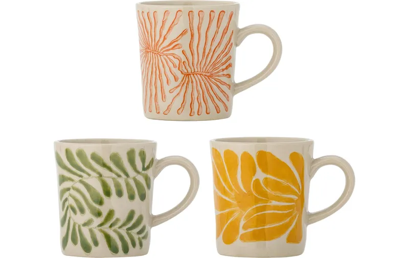 Bloomingville Teetasse Fauni 205 ml, 3 pièces, vert/Gelb