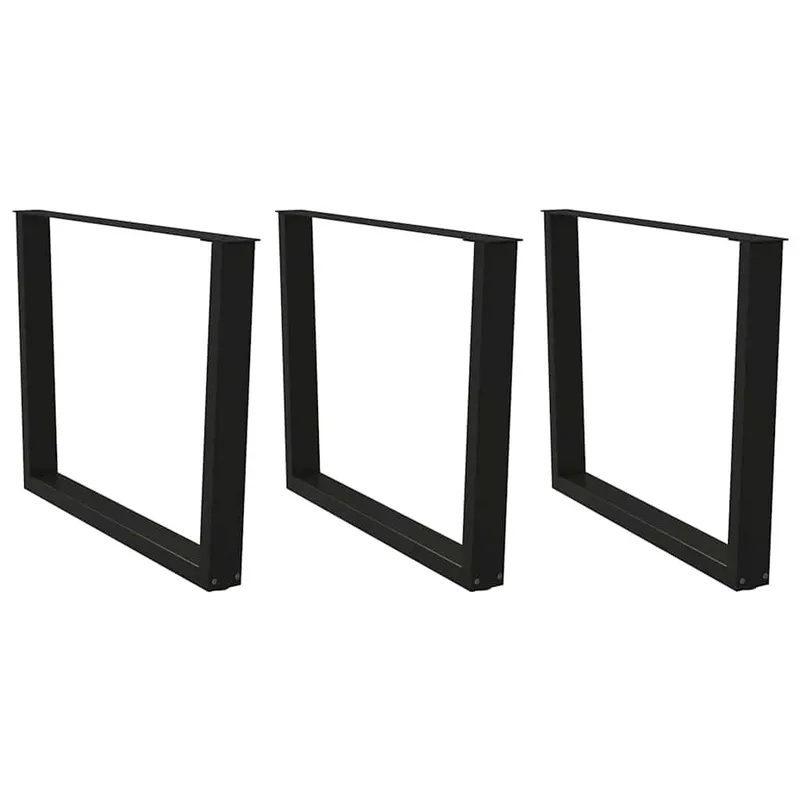 Esstisch Beine V-Form 3 pieces black 100x(72-73,3) cm Stahl