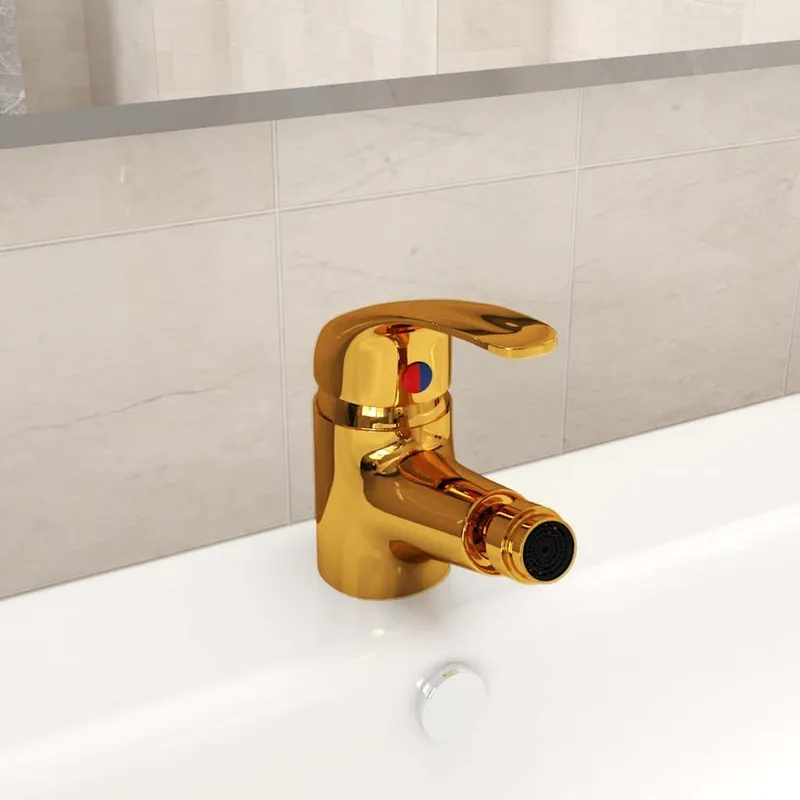 Mitigeur de bidet de salle de bain Doré 13x12 cm