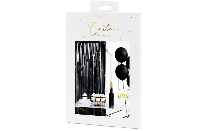 Partydeco Partyaccessoire Vorhang 90 x 250 cm, nero
