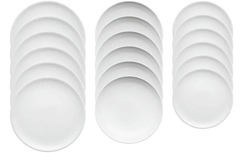 Arthur Krupp Speiseteller rossoondo 18 pezzi,bianco