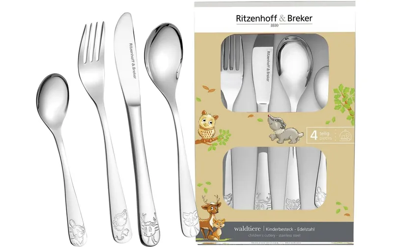 Ritzenhoff & Breker Kinderbesteckset Waldtiere 4-teilig