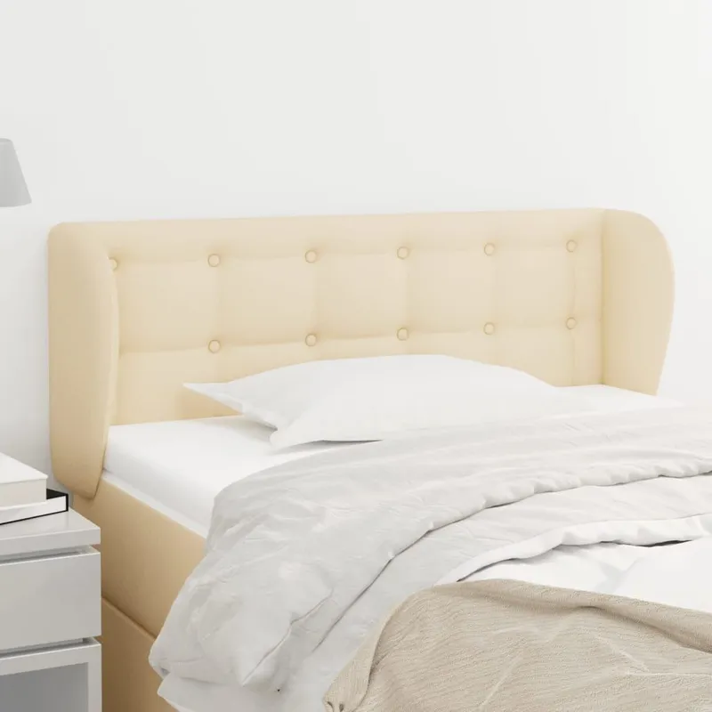 Kopfteil mit Ohren Creme 83x23x78/88 cm tessuto