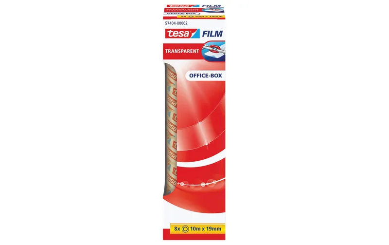 tesa Klebeband Standard 19 mm x 10 m, 8 Rollen transparent
