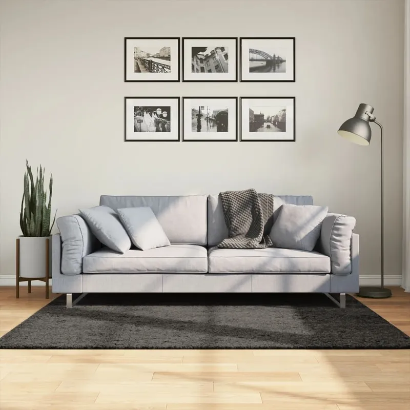 Teppich ISTAN Hochflor Glänzend antracite 120x170 cm