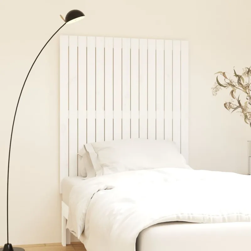 Wand-Kopfteil bianco 95,5x3x110 cm legno massiccio pino