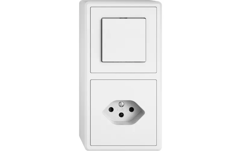 Feller EDIZIOliv Kombination 1 x T13 - 1 x S3, blanc