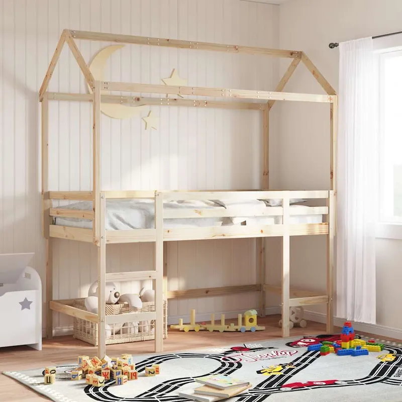 tetto per bambiniletto 217x85,5x154 cm legno massiccio pino