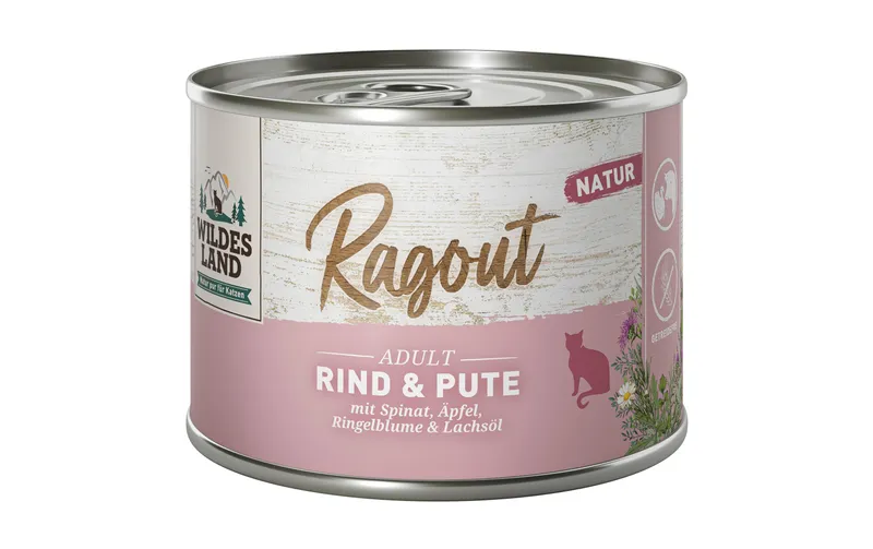 Wildes Land Nassfutter Ragout Rind & Pute 6 x 180 g