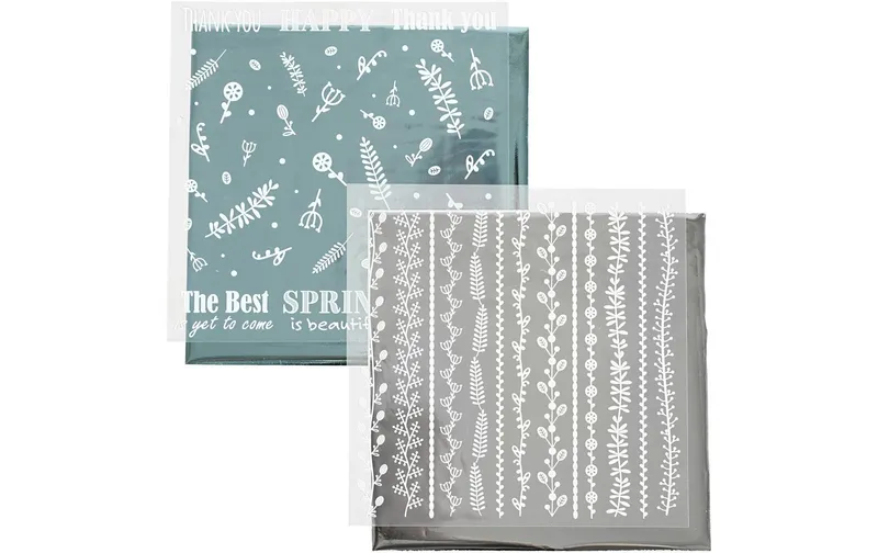 Creativ Company Folie Transferblatt 15 x 15 cm, 2 pièces, gris/Petrol