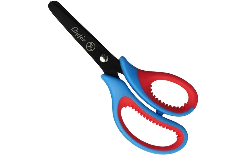 Läufer Kinderschere 13 cm, Edelstahl, Rechtshänder, blu/rosso