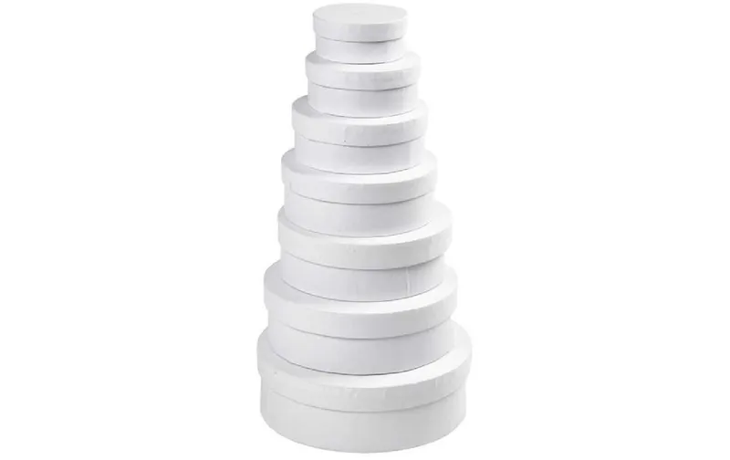 Creativ Company Papp-Schachtel bianco, 7 pezzi