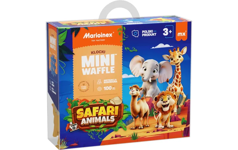Max Bersinger Baukasten Marioinex Mini Waffle Tier Safari - 100 Teile