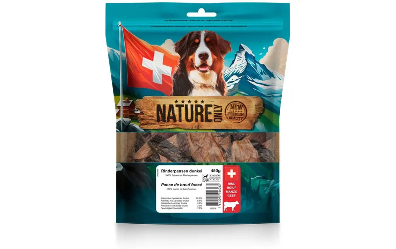 NATUREonly Kausnack Rinderpansen dunkel 450