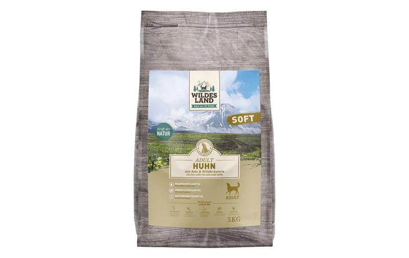 Wildes Land Halbfeuchtfutter Huhn avec Reis & Wildkräutern 5 kg