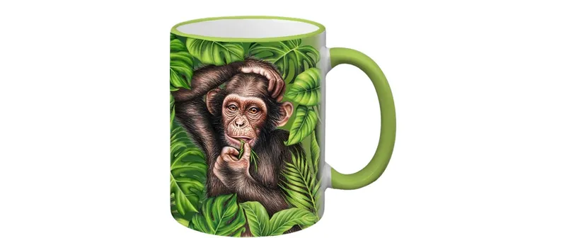 creanorm Tasse Wild Affe 330 ml, 1 pièces, Hellgrün