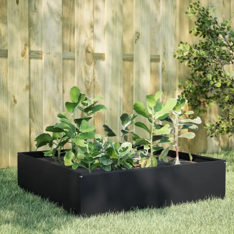 Hochbeet Schwarz 100x100x41 cm Stahl