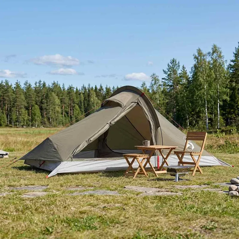 Trekkingzelt 4 Personen Braun und Grau