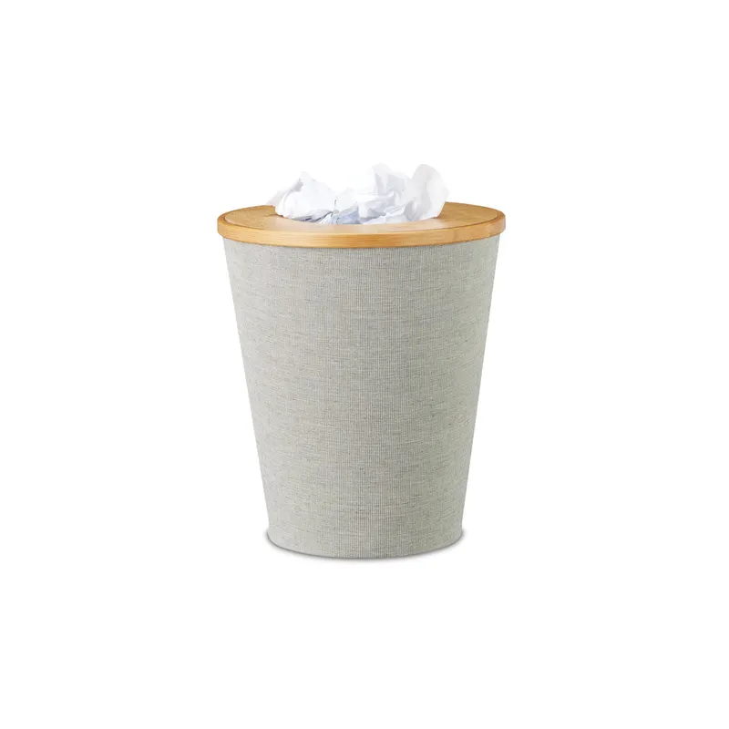 relaxdays Cestino da carta 10,5 l, Nero/Grigio/Marrone chiaro