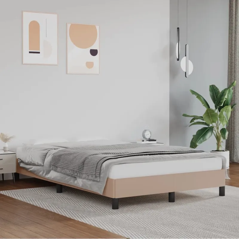 Bettgestell ohne Matratze Cappuccino-Braun 120x190cm Kunstleder