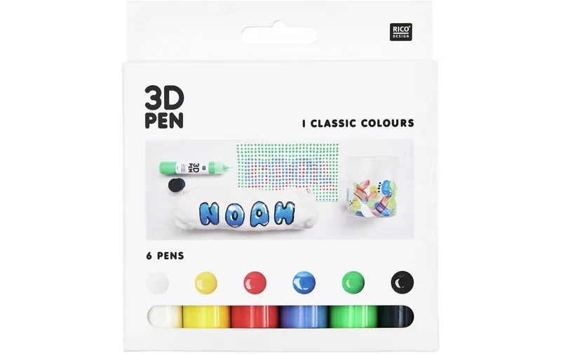 Rico Design Bastelfarbe 3D Pen Classic 6 x 27 ml