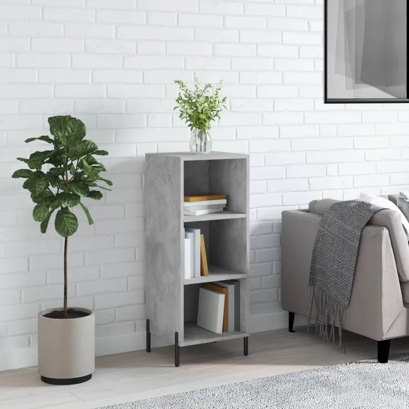 Sideboard Betongrau 34,5x32,5x90 cm derivato del legno