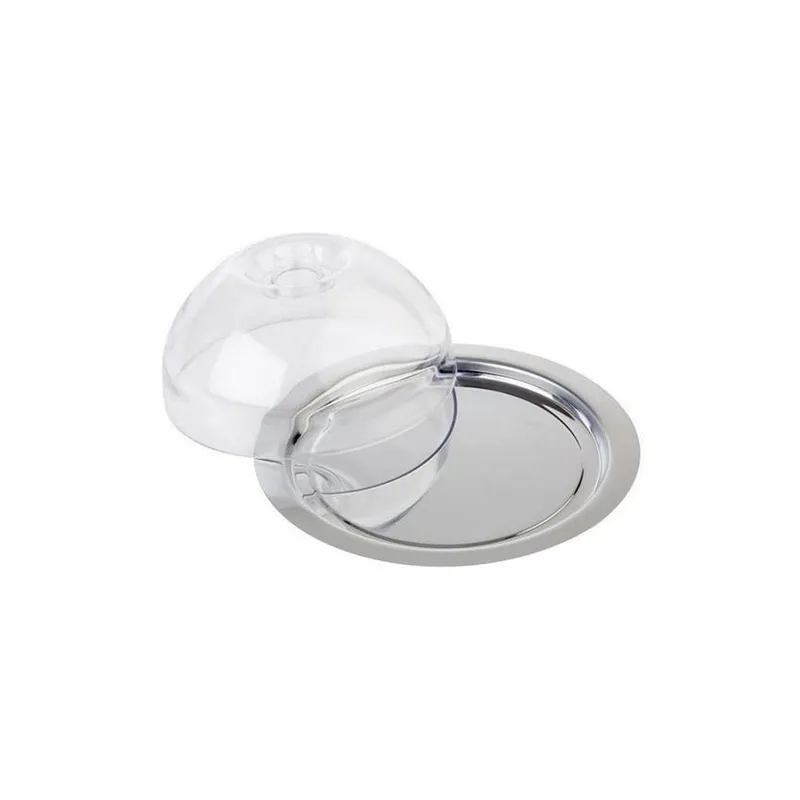 APS Käseglocke Finesse 22.5 x 22.5 x 9.5 cm, Silber/Transparent