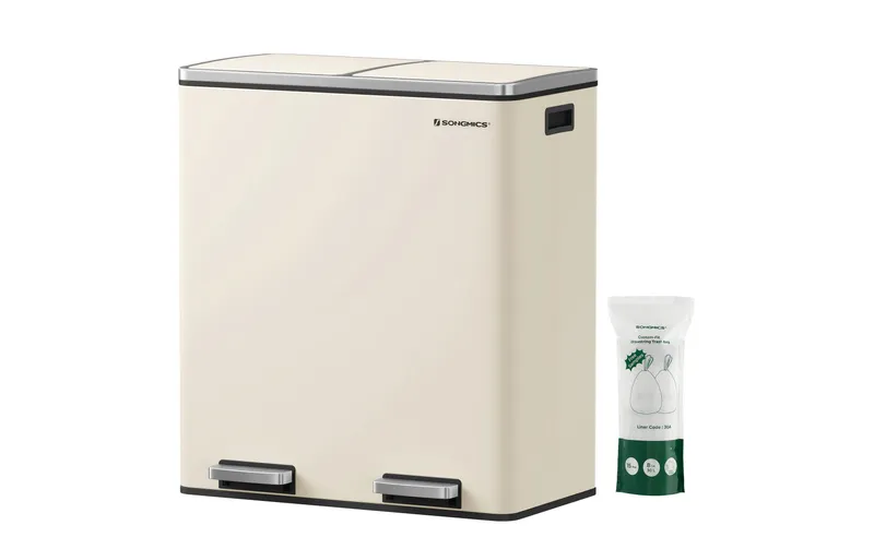 Songmics Abfalleimer 60 l, Edelweiss