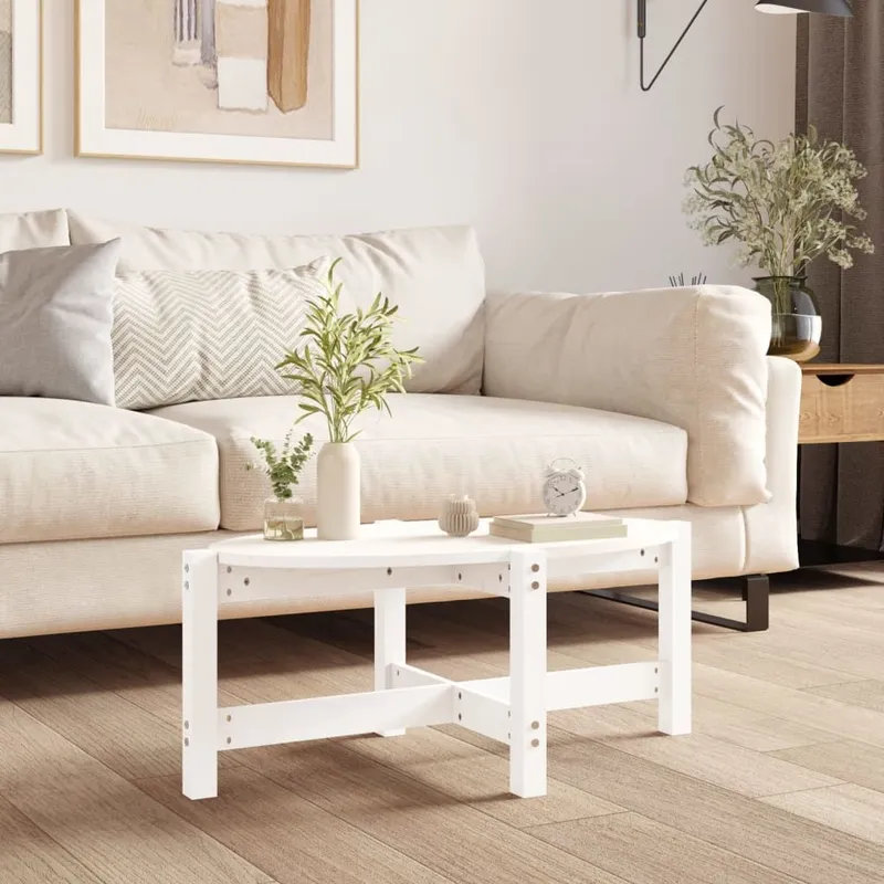 Couchtisch bianco 87x48x35 cm legno massiccio pino