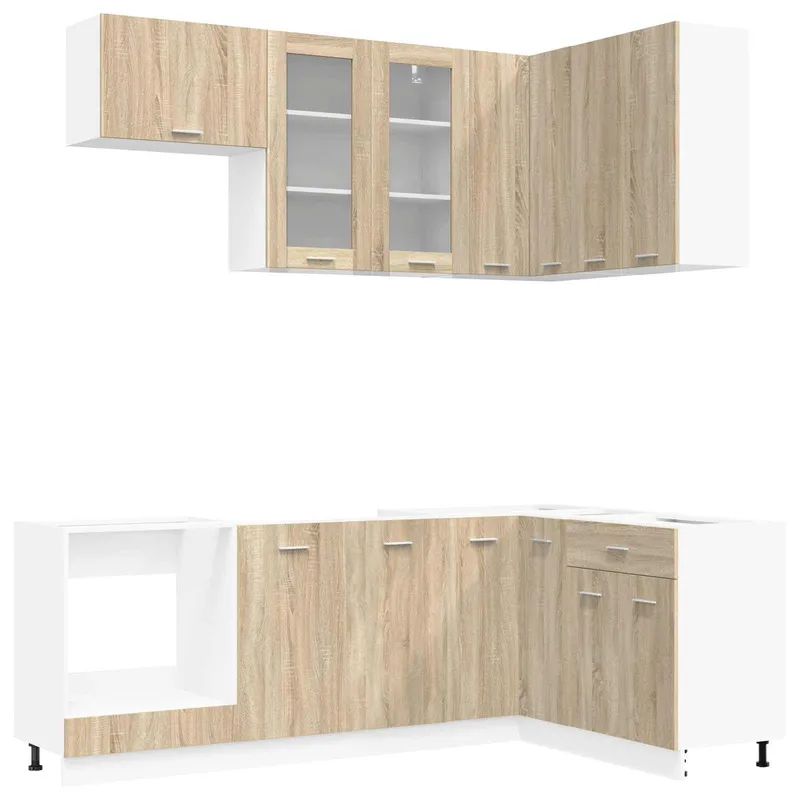 Unité de cuisine LYON 8 pc Chêne Sonoma Bois d'ingénierie