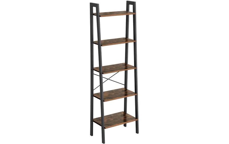 VASAGLE Regal mit 5 Ebenen 56 x 172 cm, Schwarz/Braun
