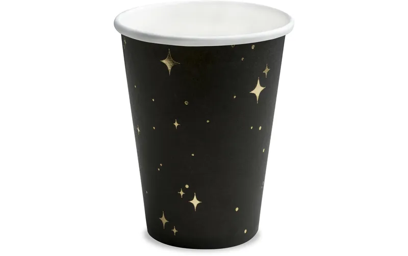 Partydeco Einwegbecher Let's Celebrate 260 ml, 6 pièces, Gold/noir