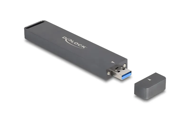 Delock Externes Gehäuse M.2 NVMe PCIe SSD, SATA SSD avec USB-A