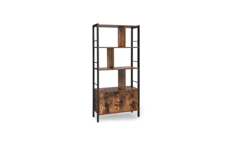 VASAGLE Regal mit 4 Ebenen 74 x 154.5 cm, black/brown