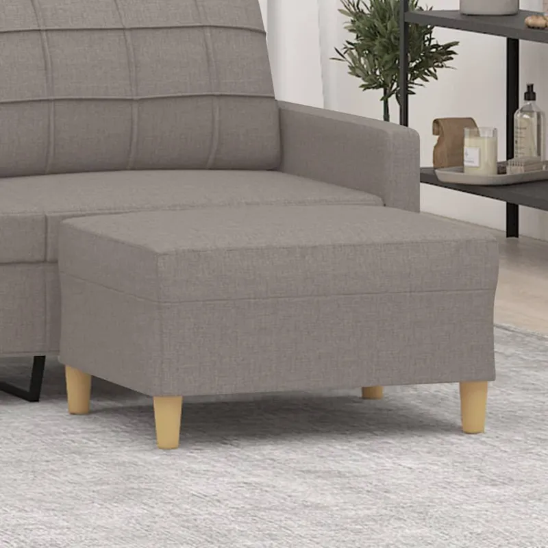 Poggiapiedi in Tessuto Taupe 70x55x41 cm