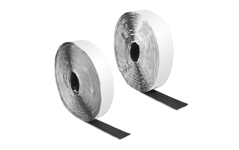 Delock Klettband-Rolle 10 m x 25 mm Haft und Flauschband Schwarz