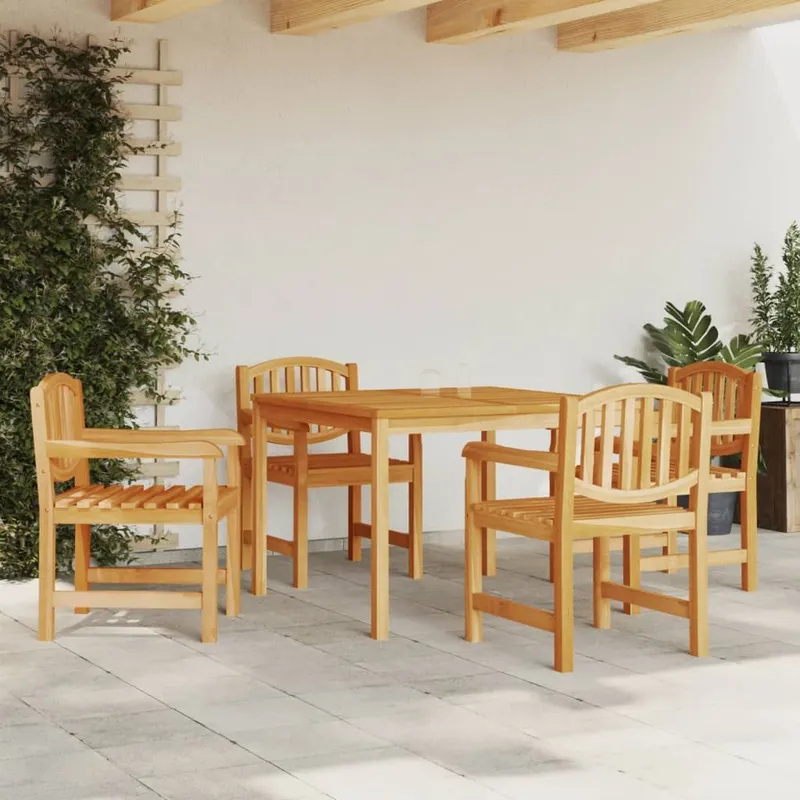 5-tlg. Garten-Essgruppe Massivholz Teak
