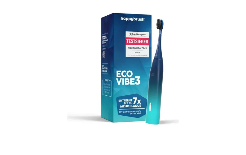 happybrush Schallzahnbürste StarterKit Eco VIBE 3 Aurora