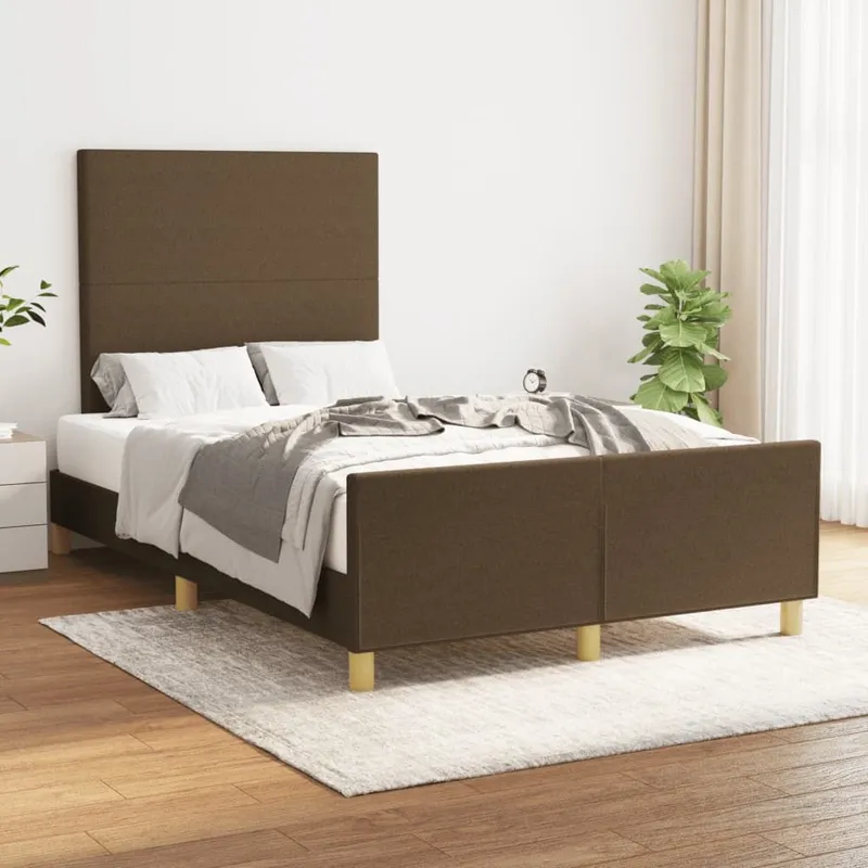 struttura letto senza materasso Dunkelbraun 120x190 cm tessuto