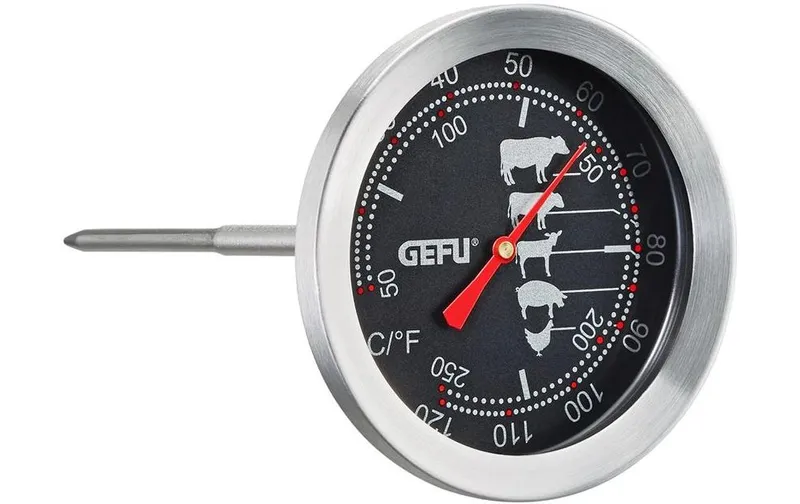 GEFU Bratenthermometer Messimo noir/Silber