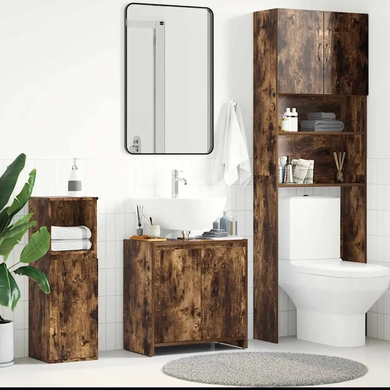 Badschrank Räuchereiche 60x33x61 cm derivato del legno