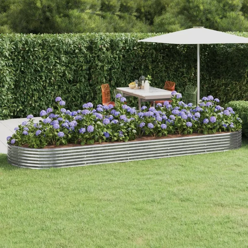 Hochbeet Verzinkter Stahl 450x140x36 cm Silbern
