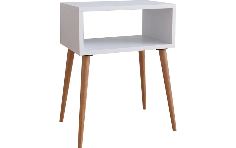 VCM Nachttisch Singol M 44.5 x 60 cm, white/Honig-Eiche